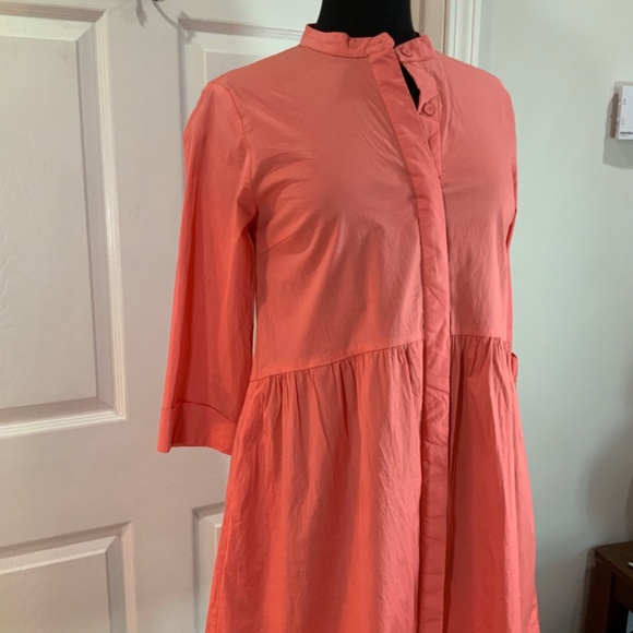Tuckernuck Poplin Royal Shirt Dress Poppy Pink Quiet Luxury Dress Size Medium - Picture 5 of 12